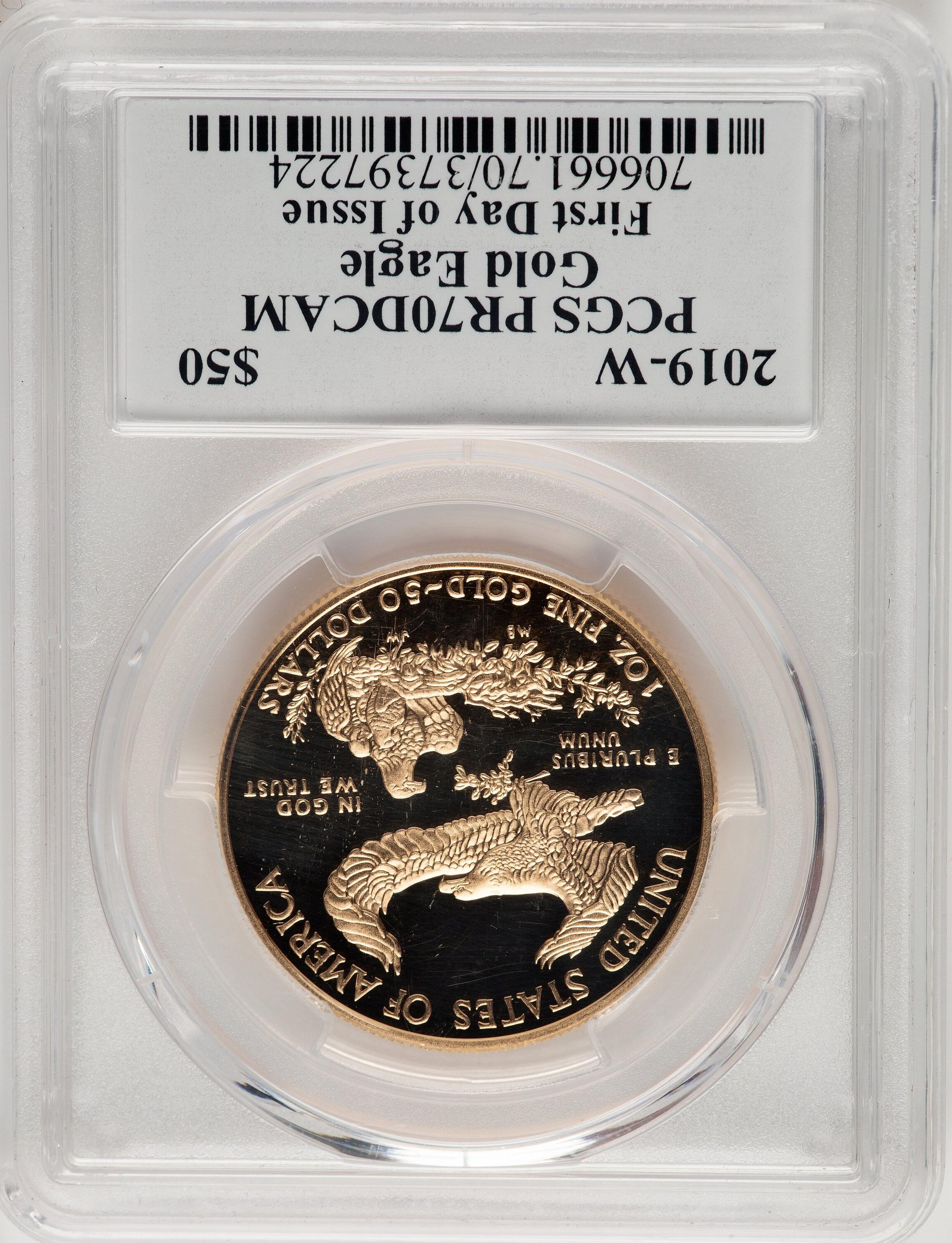 2019-W $50 One-Ounce Gold Eagle, First Day of Issue, Moy Signature, PR, DC FDI Ed Moy - Thumbnail 2