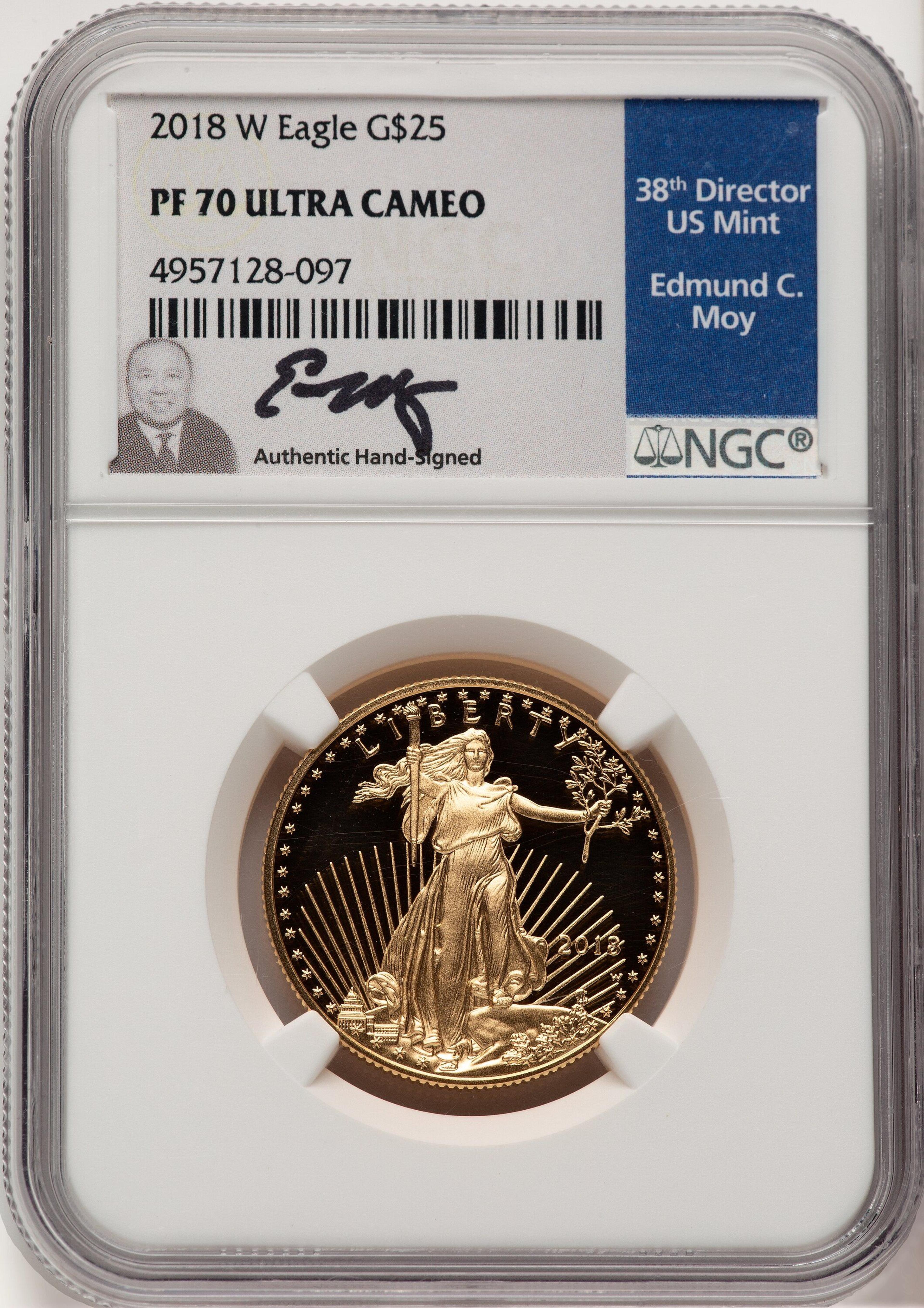 2018-W Proof Gold Eagle 1/2 oz Ed Moy