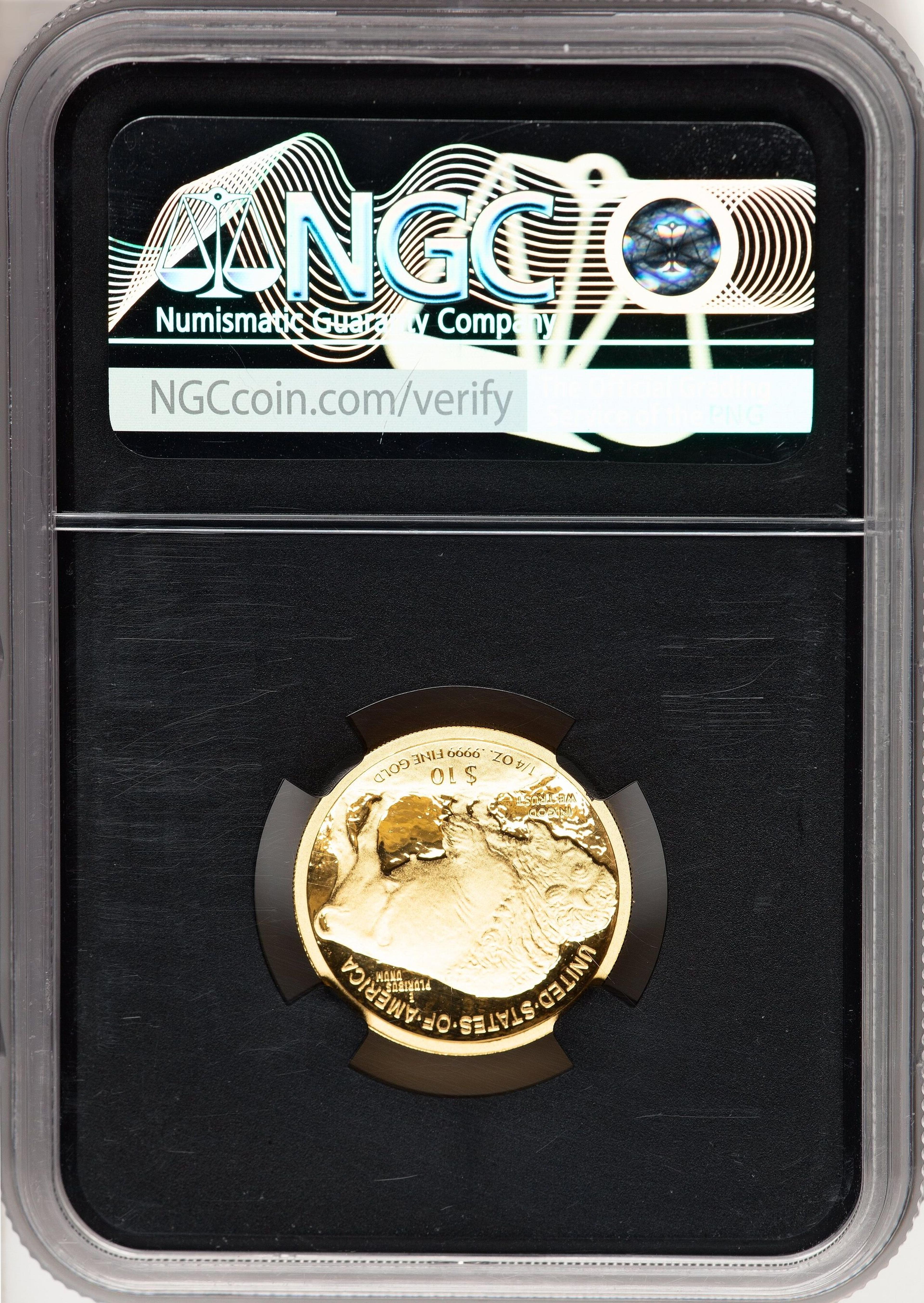 2008-W Proof Gold Buffalo 1/4 oz Anna Cabral Blk Core - Thumbnail 2