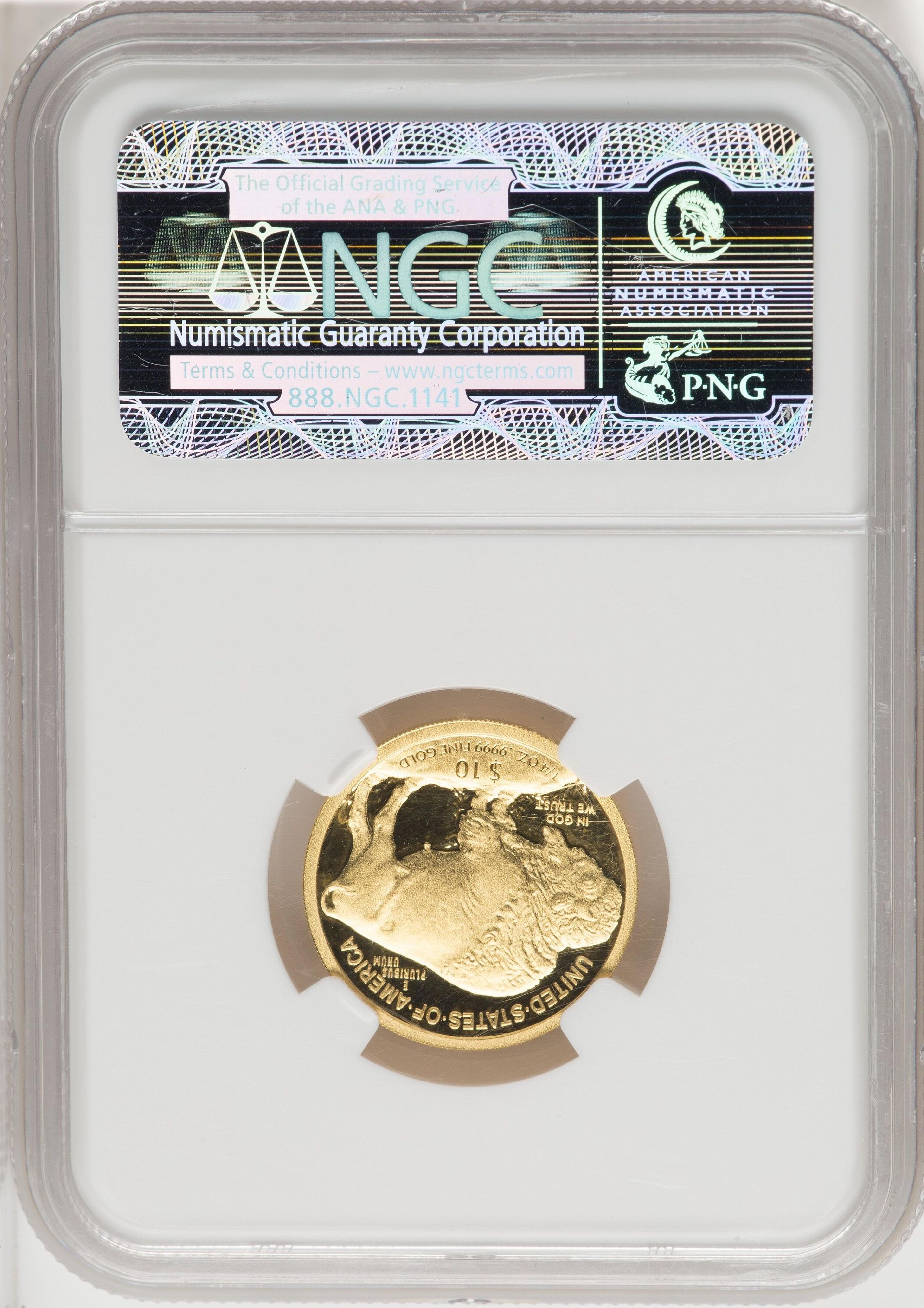 2008-W Proof Gold Buffalo 1/4 oz Brown Label - Thumbnail 2