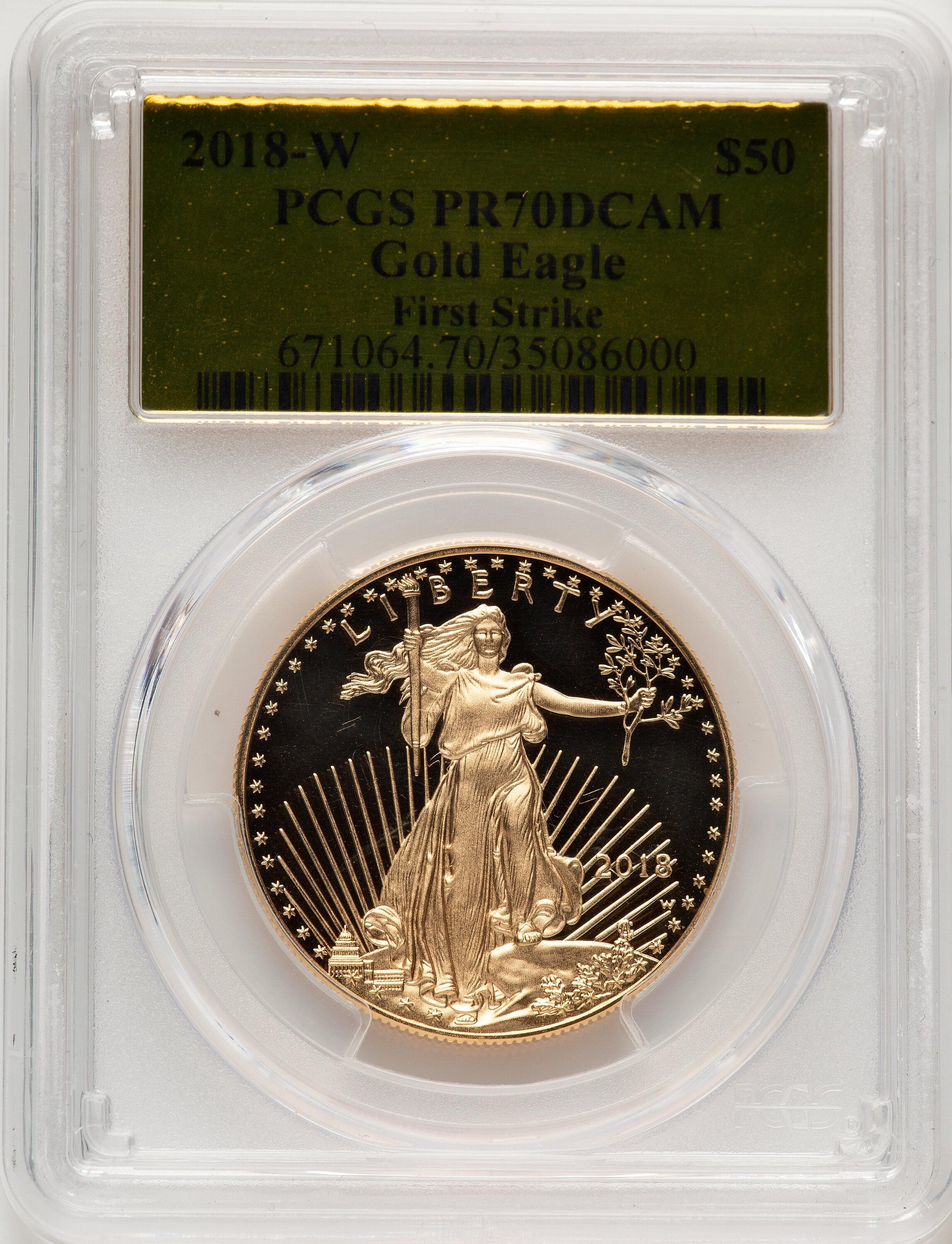 2018-W $50 One Ounce Gold Eagle, First Strike, DC FS