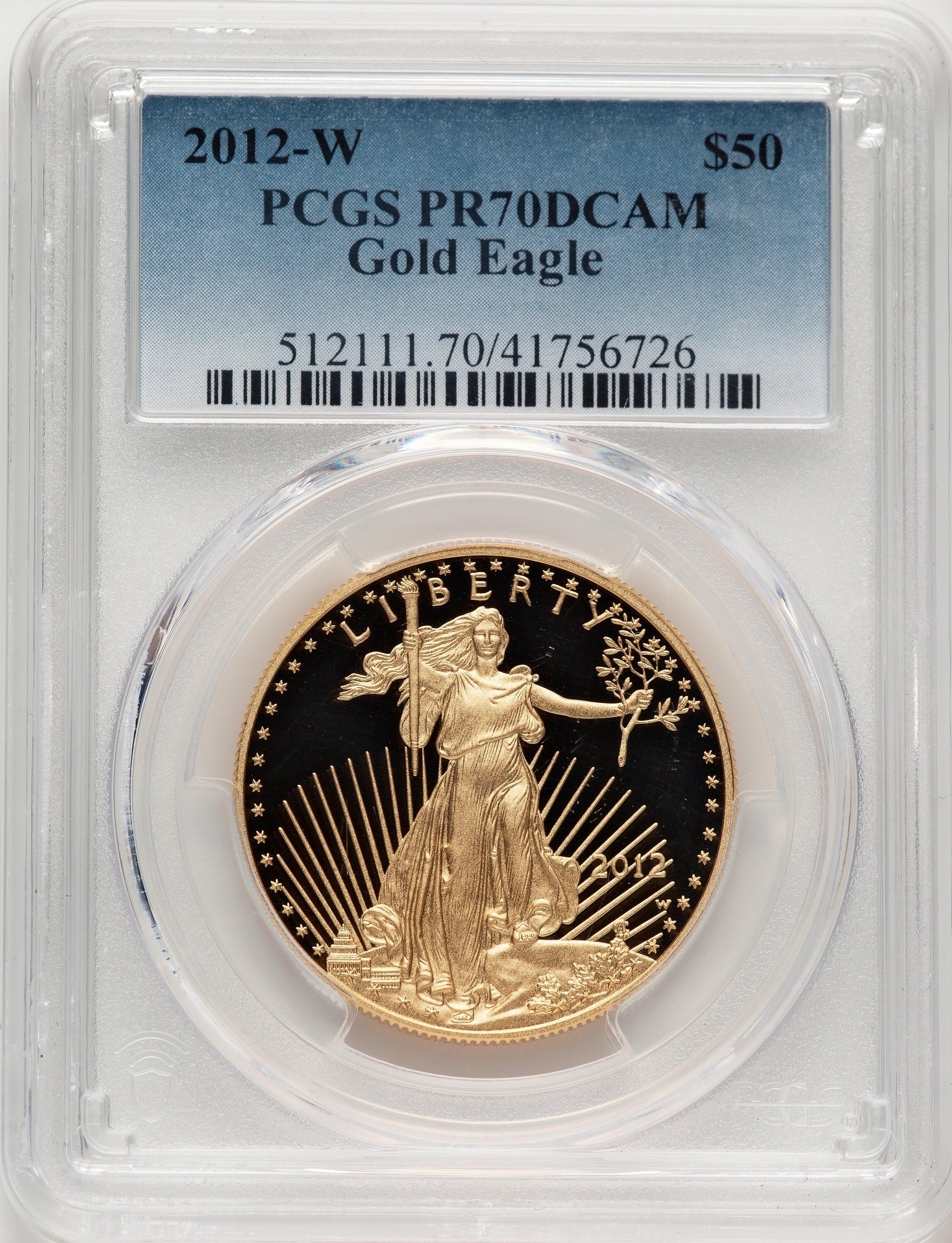 2012-W $50 One-Ounce Gold Eagle PR, DC