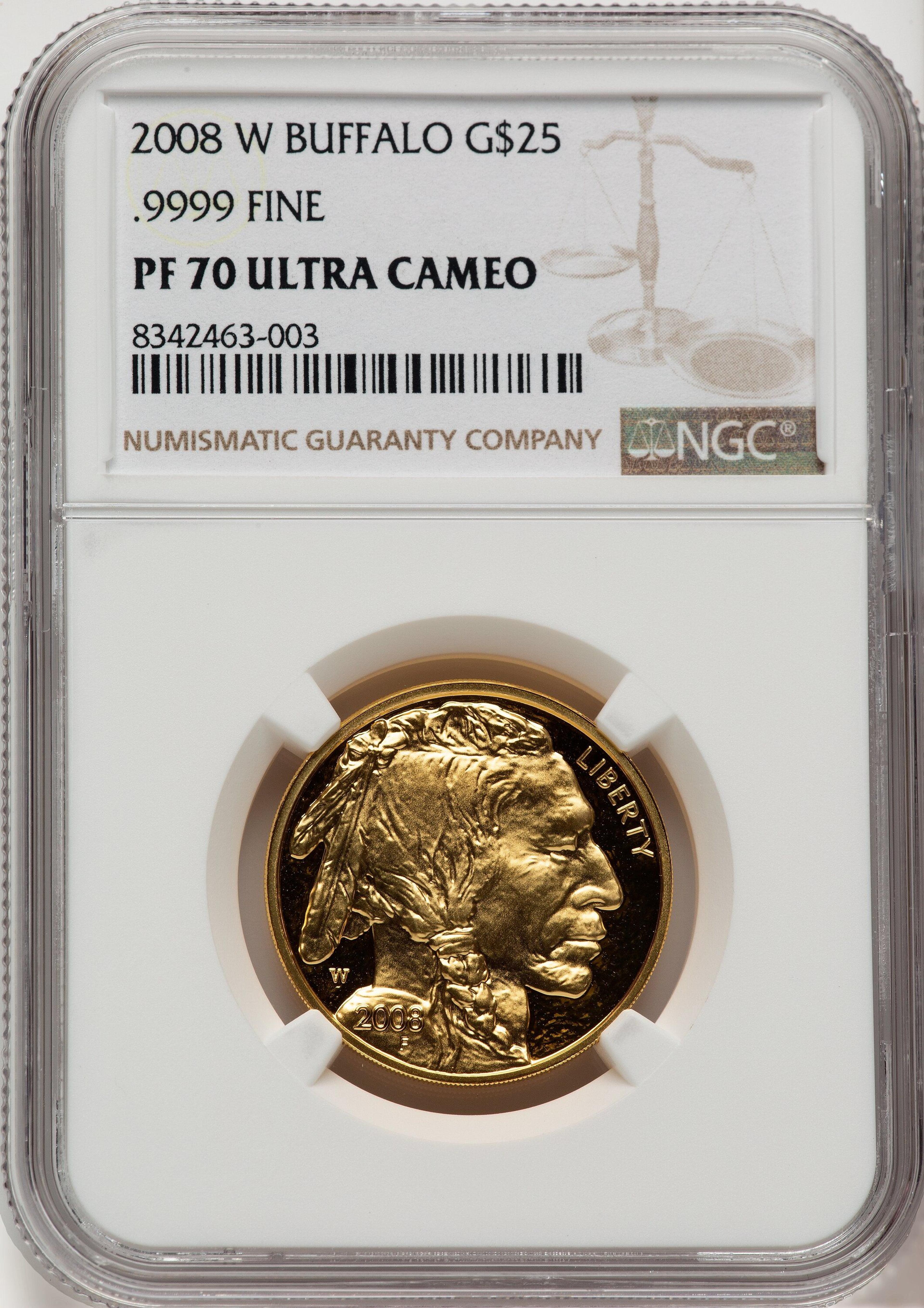 2008-W Proof Gold Buffalo 1/2 oz 0.50 oz Brown Label