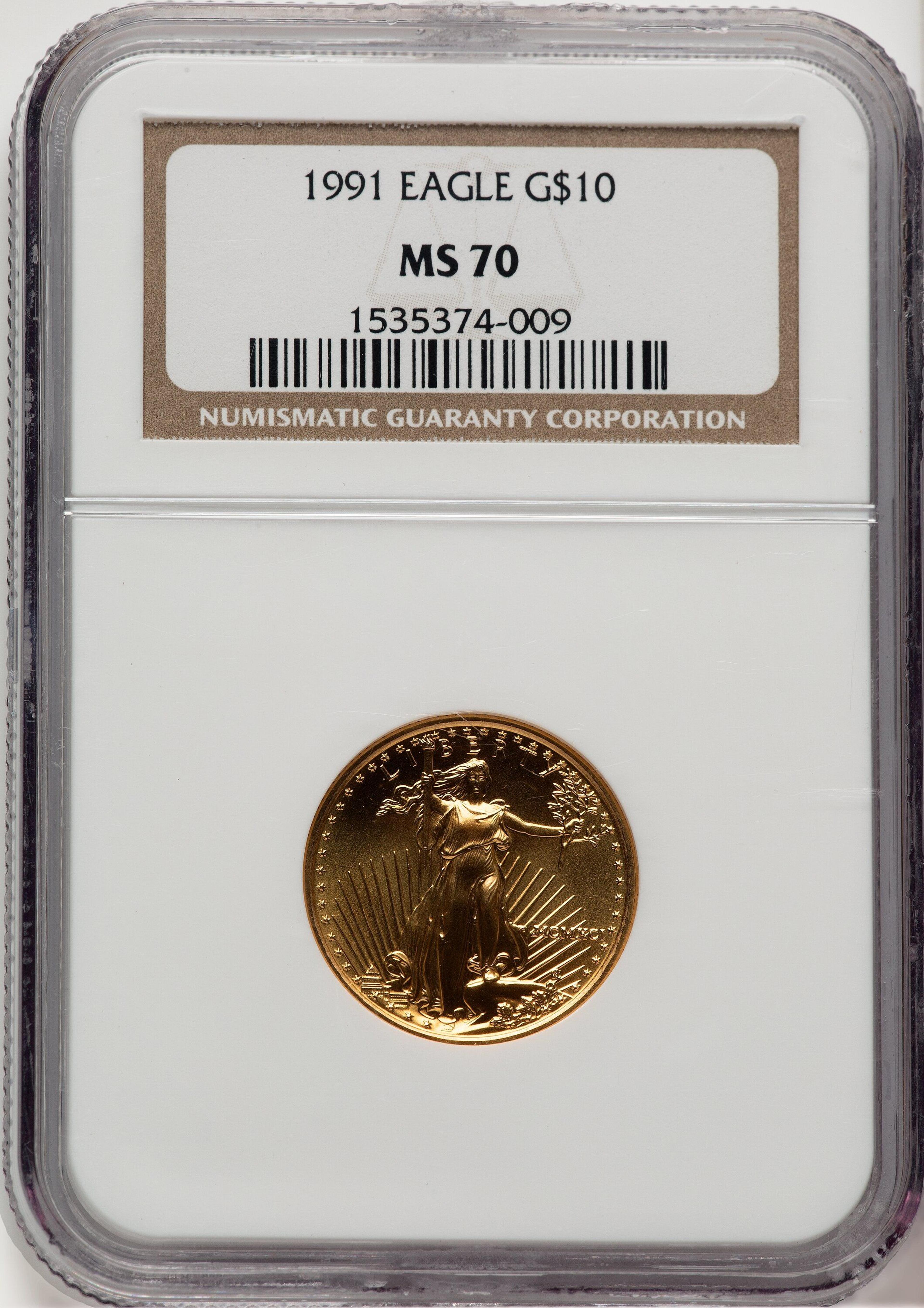 1991 $10 Quarter-Ounce Gold Eagle, MS Brown Label